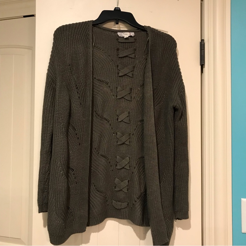 Pink Republic Green Cardigan L